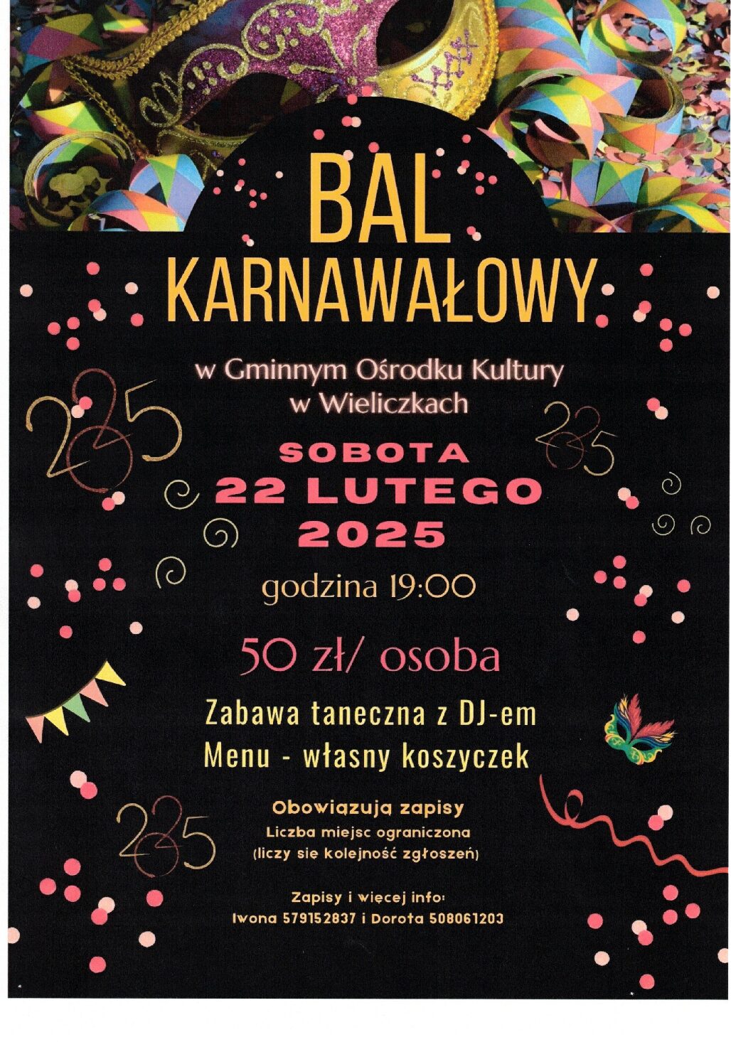 Bal Karnawałowy w Gminnym Ośrodku Kultury w Wieliczkach