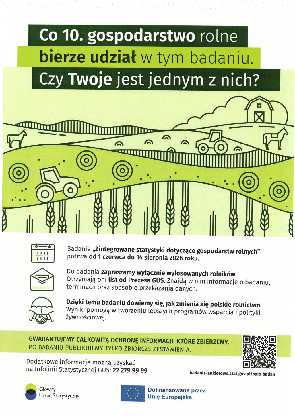 Informacja Głównego Urzędu Statystycznego dotycząca badania „Zintegrowane statystyki dotyczące gospodarstw rolnych”