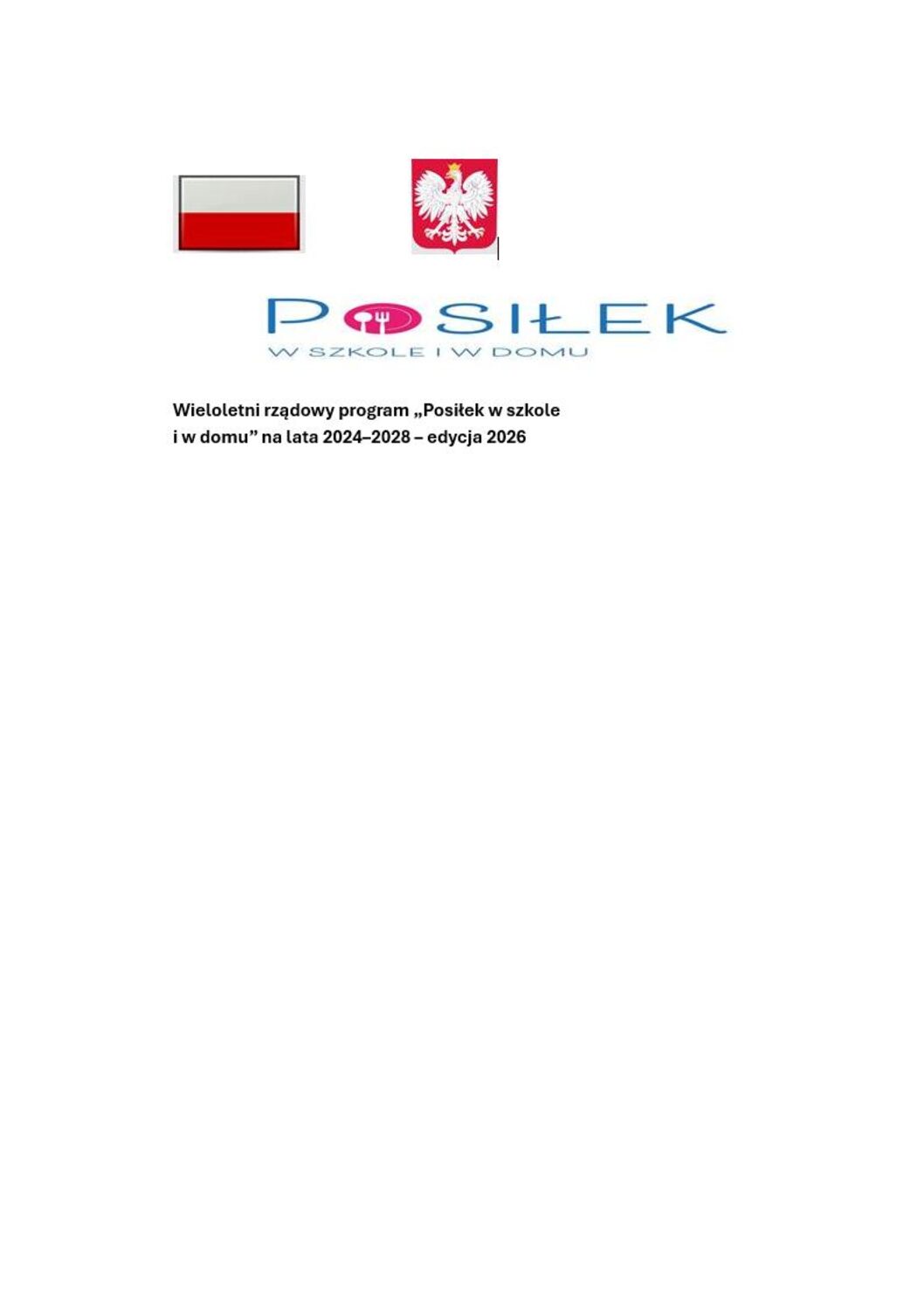 Program „Posiłek w szkole i w domu” na lata 2024–2028