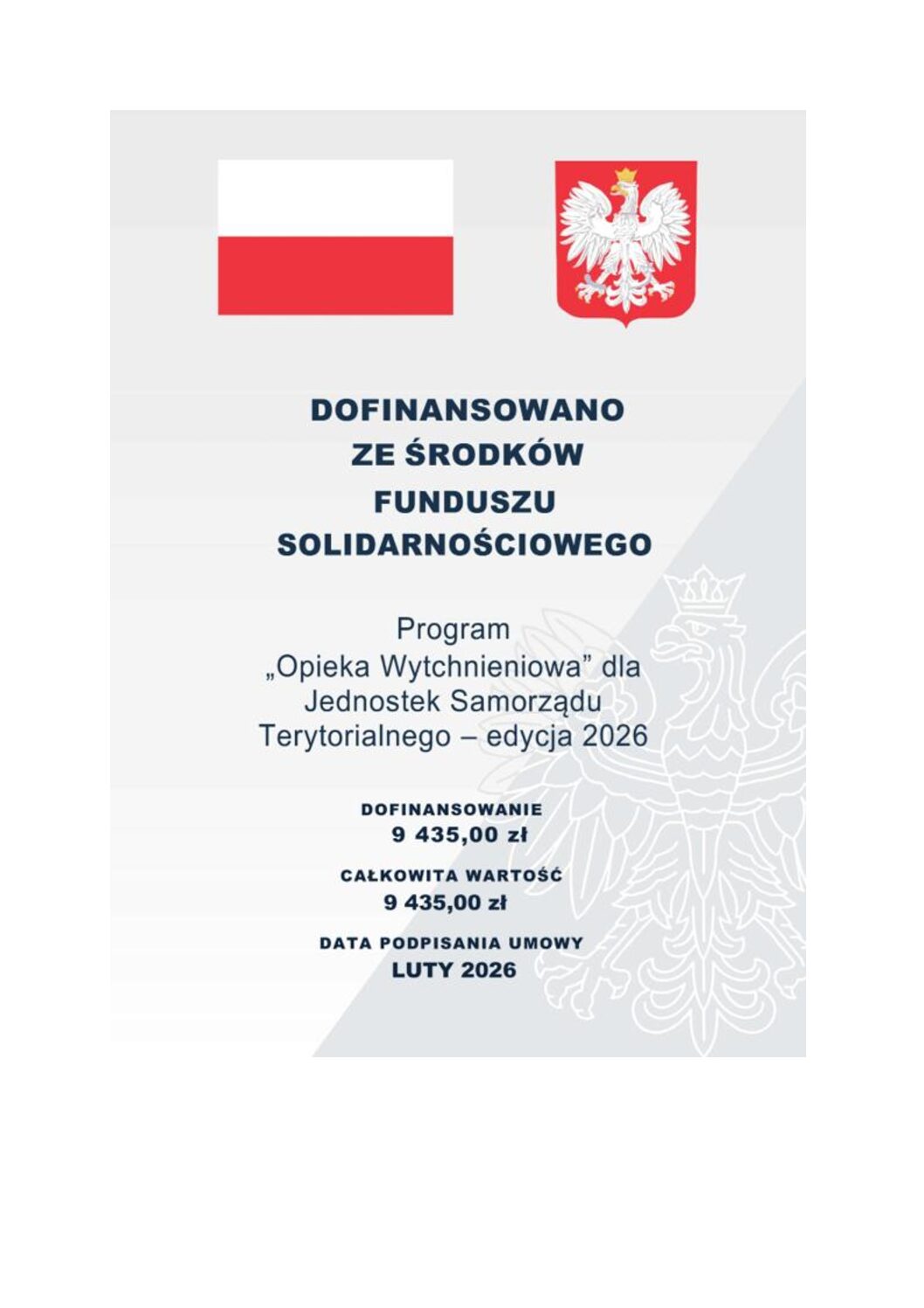 Program „Opieka Wytchnieniowa” dla Jednostek Samorządu Terytorialnego – edycja 2026
